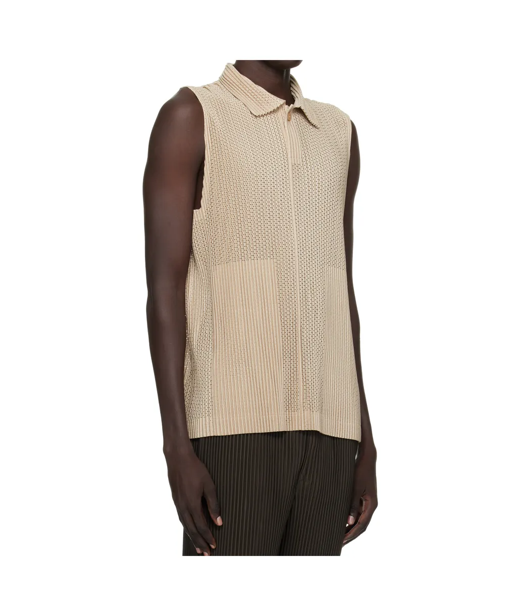 Pleated Collared Vest