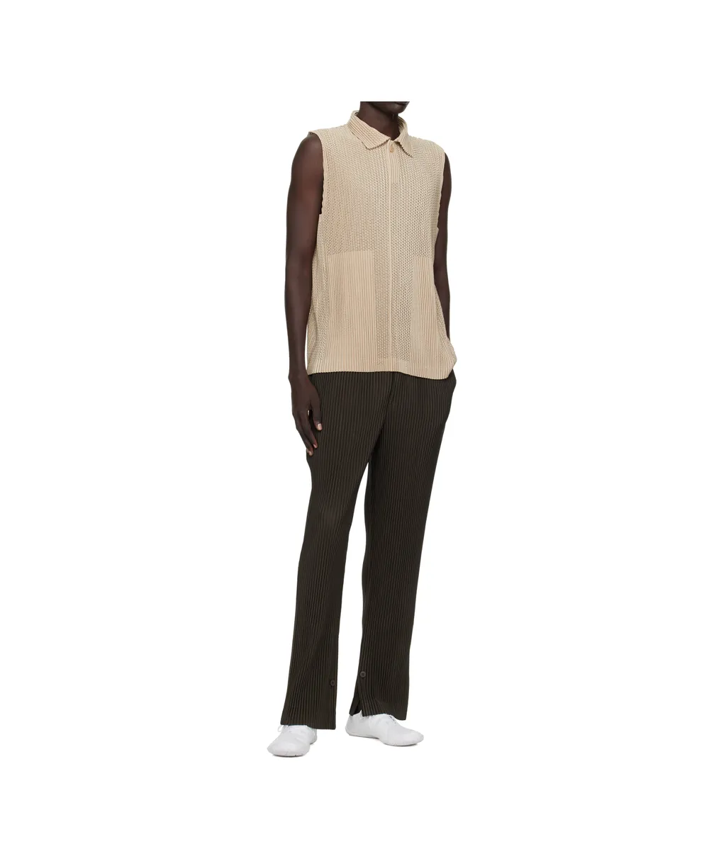 Pleated Collared Vest