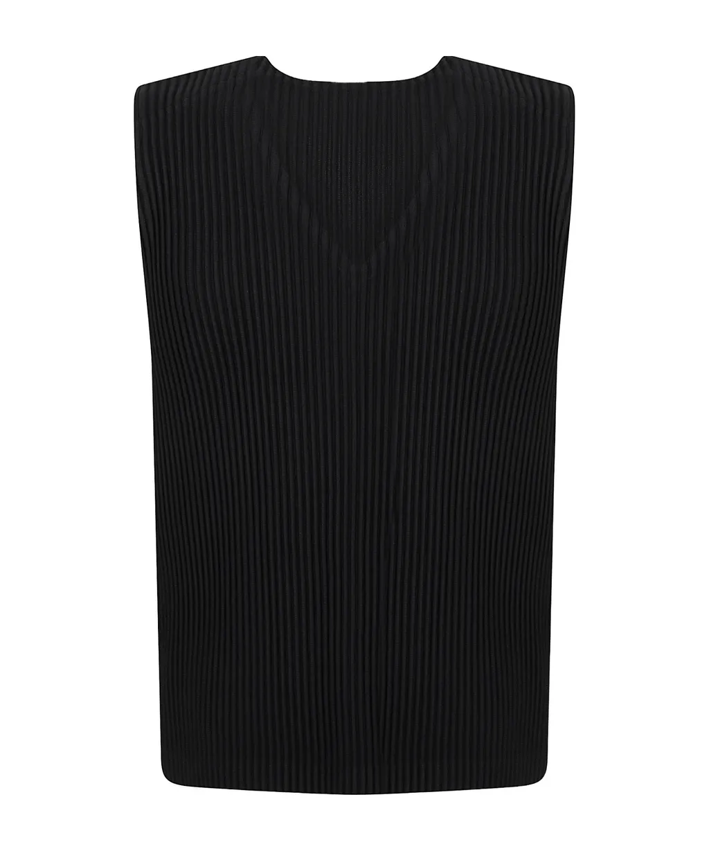V-Neck Pleated Vest