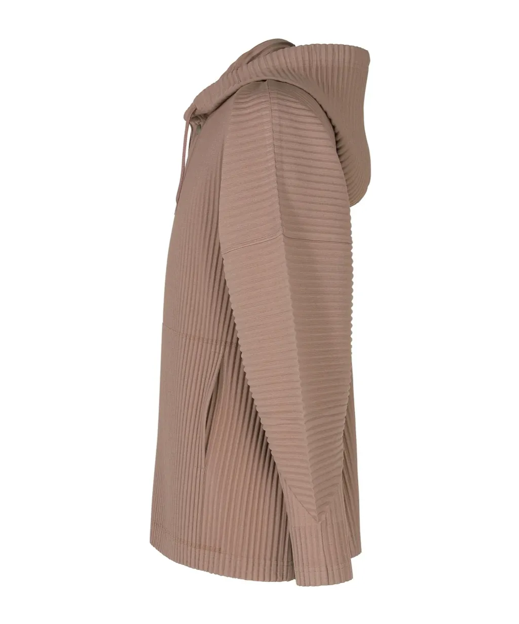 Pleated Drawstring Hoodie