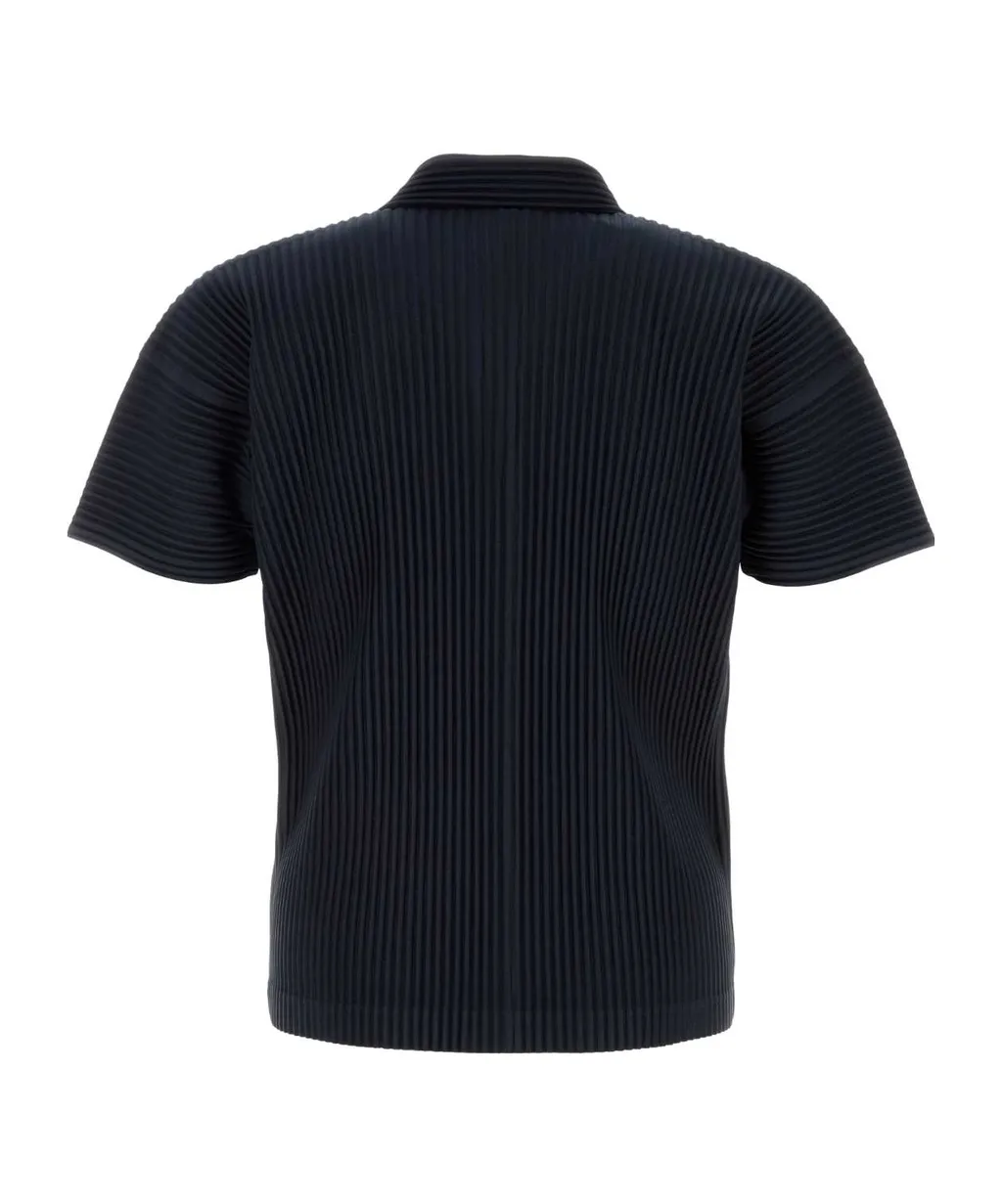Short Sleeved Pleated Polo Shirt