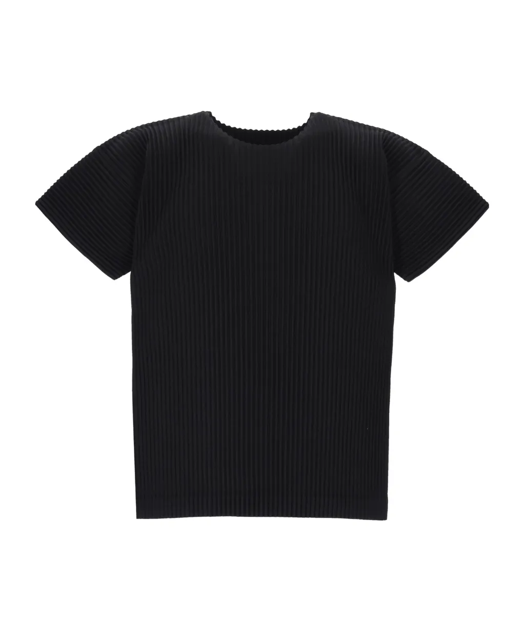 Pleated Crewneck T-Shirt