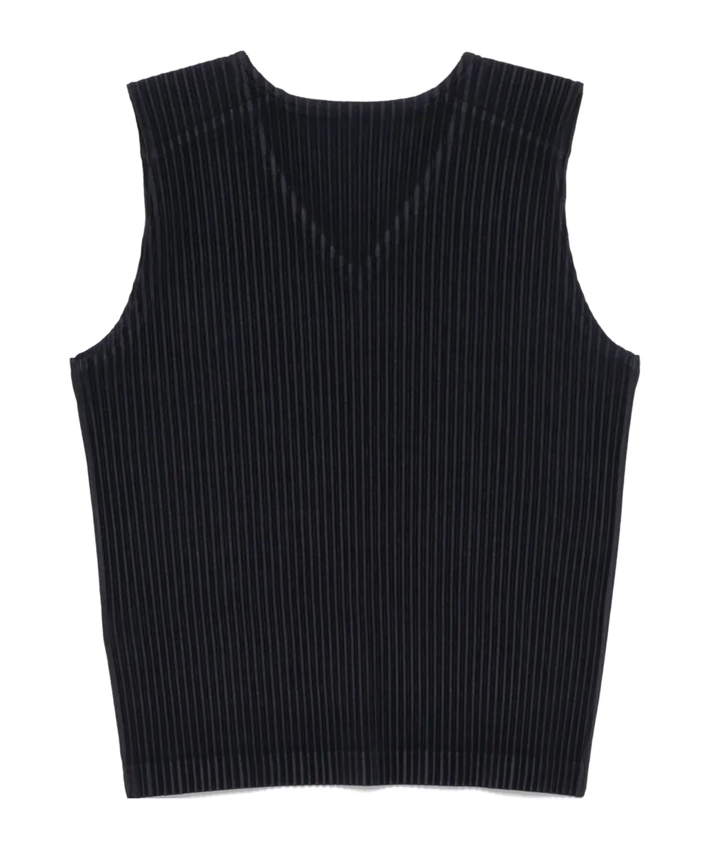 Pleated V-Neck Vest