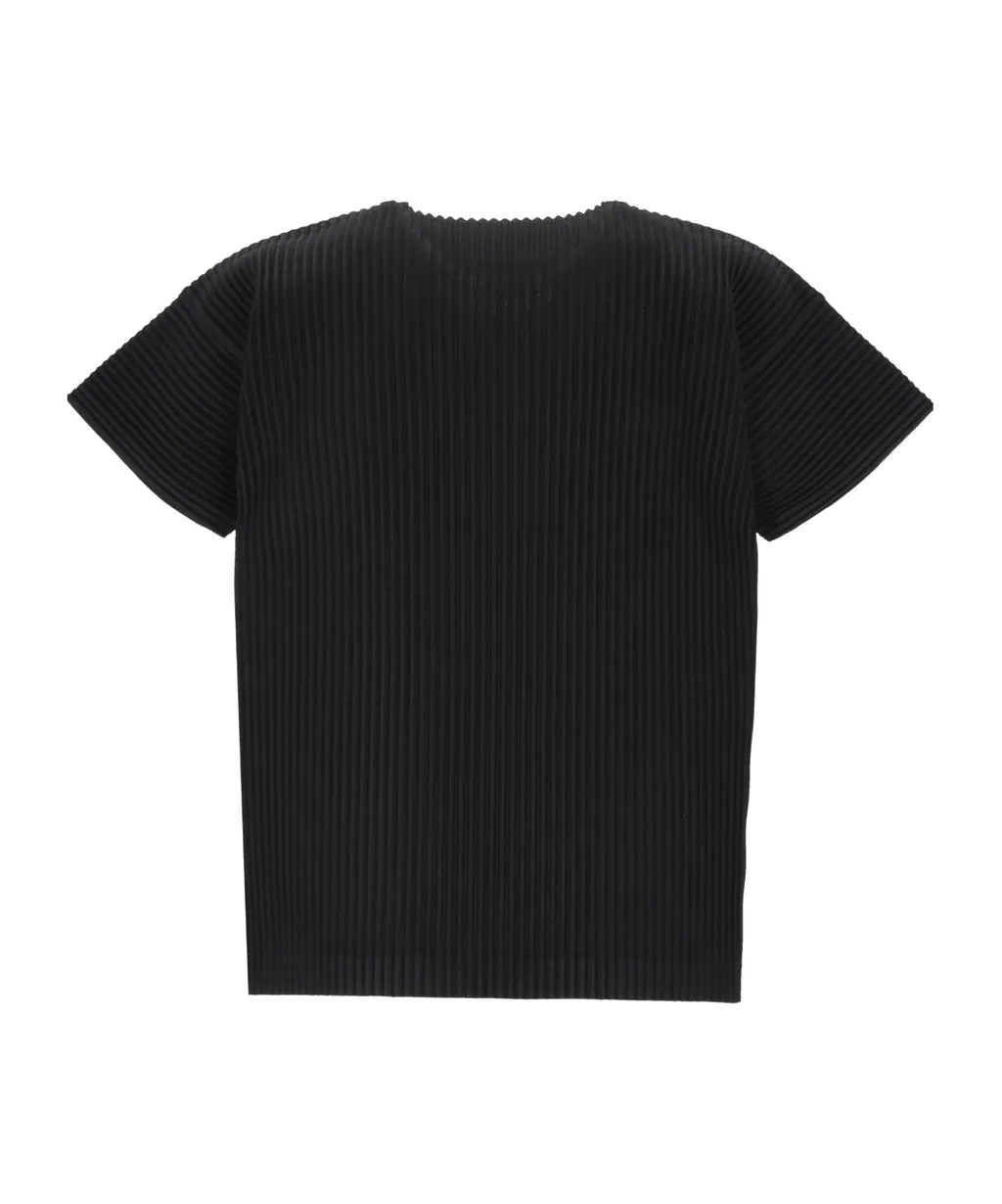 Pleated Crewneck T-Shirt