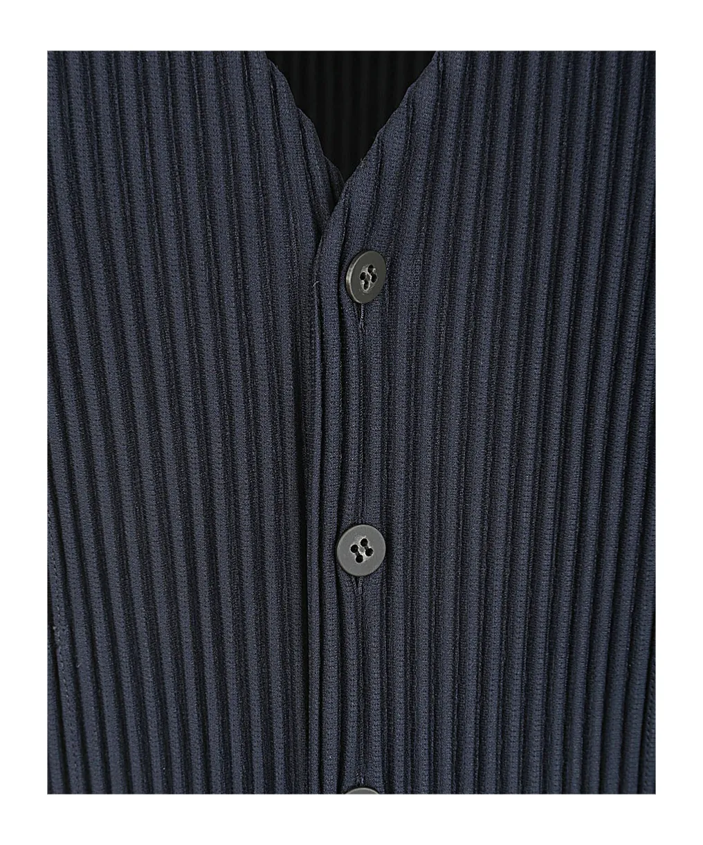 V-Neck Plissé Waistcoat