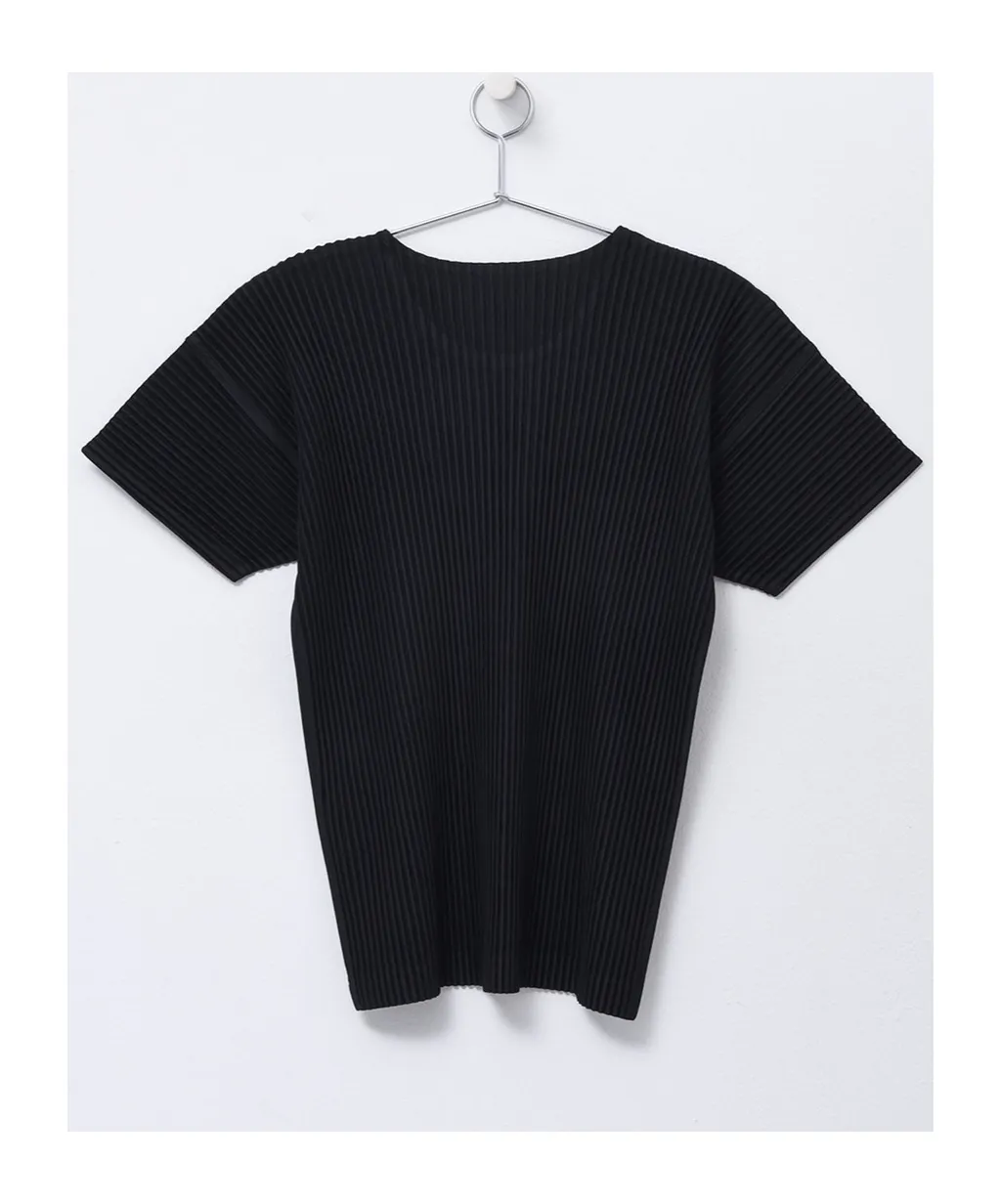 Pleated Crewneck T-Shirt