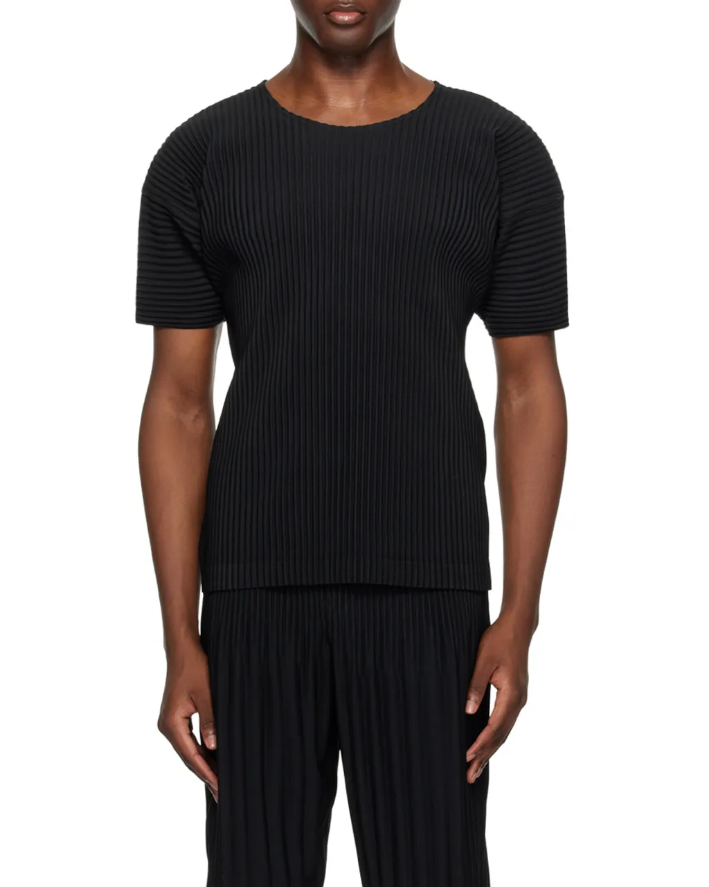 Pleated Crewneck T-Shirt