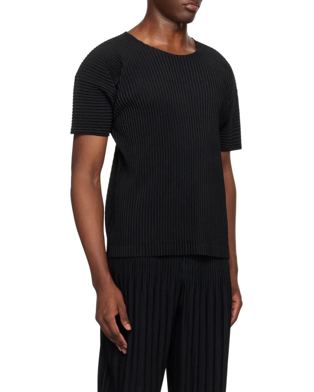Pleated Crewneck T-Shirt