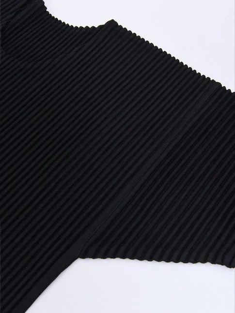 Pleated Crewneck T-Shirt