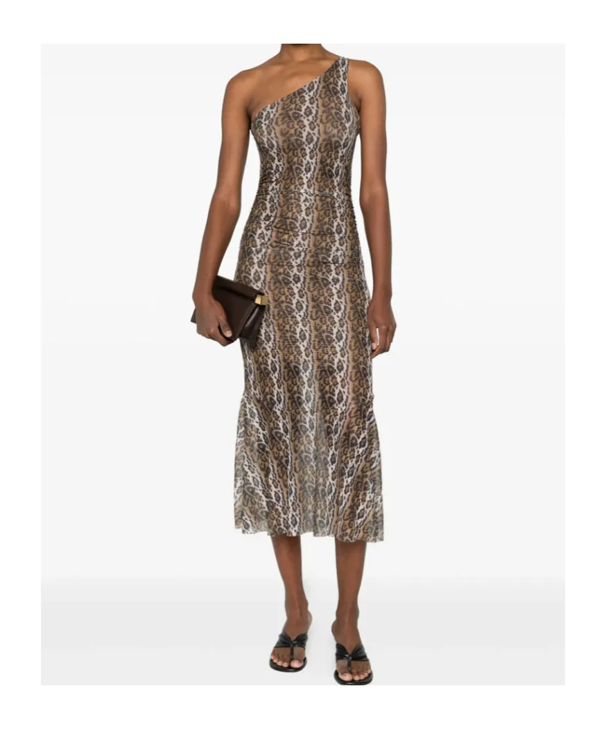 Ruched One-Shoulder Dress