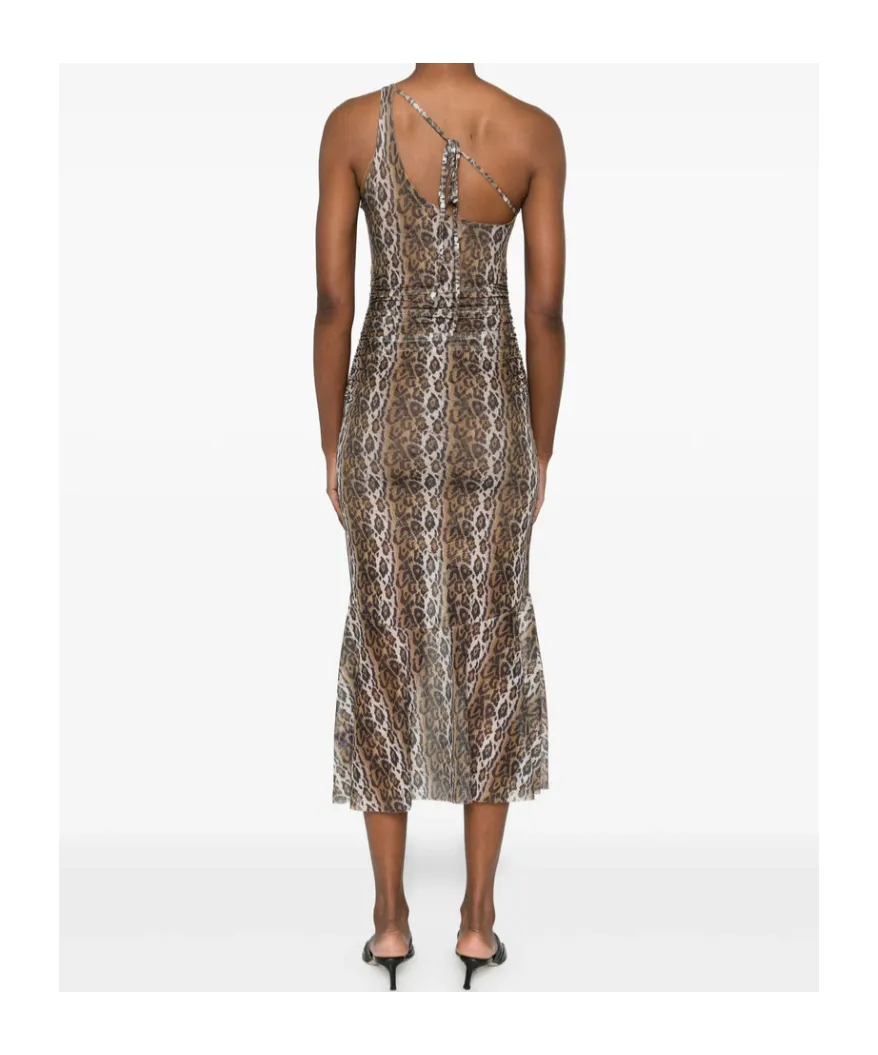 Ruched One-Shoulder Dress