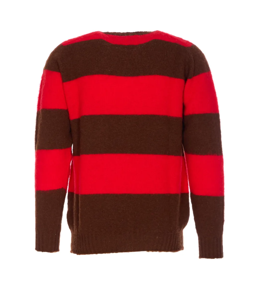 Shaggy Bear Striped Sweater