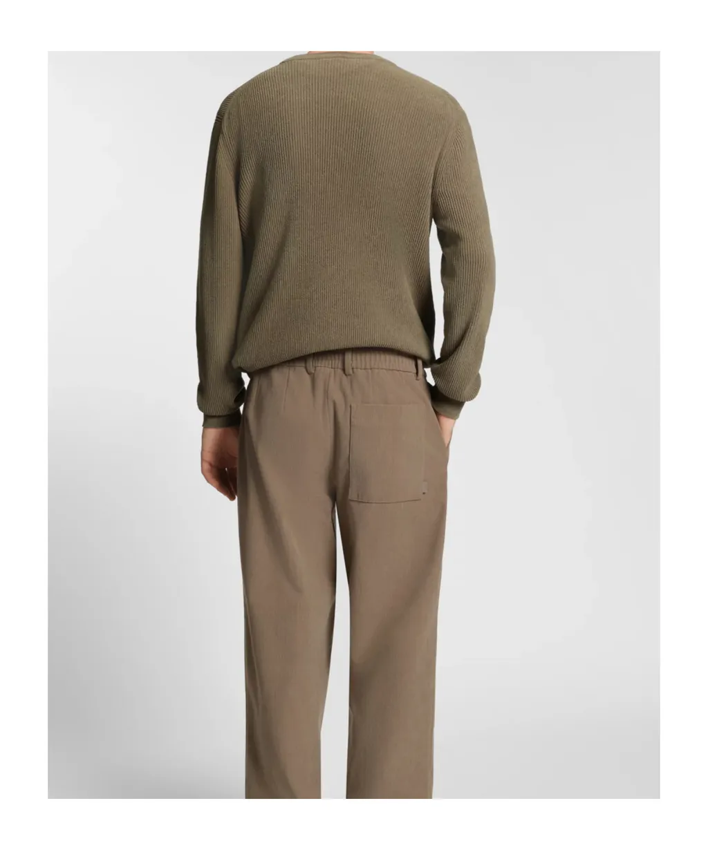 Ribbed Crew-Neck Sweater