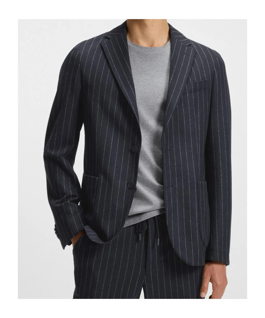 Pinstripe Single-Breasted Jacket