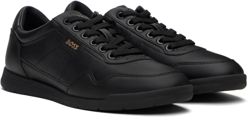 Logo-Stamp Leather Sneakers