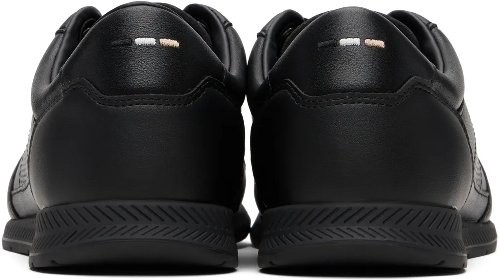 Logo-Stamp Leather Sneakers