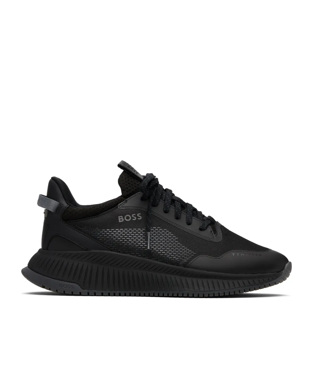 Textured Lace-Up Low-Top Sneakers