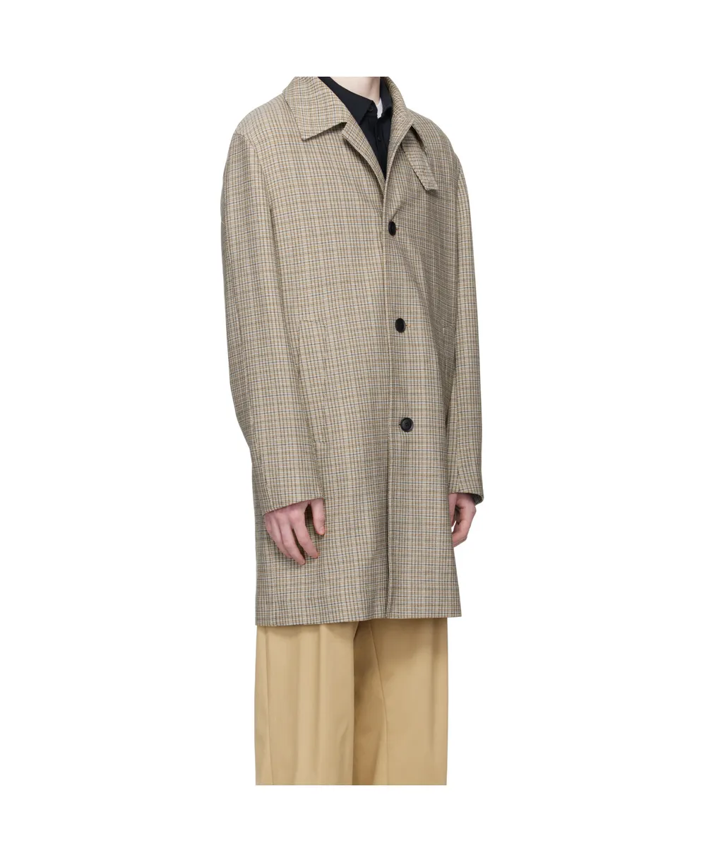 Checked Single-Breasted Coat