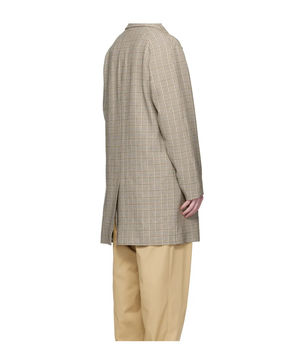 Checked Single-Breasted Coat