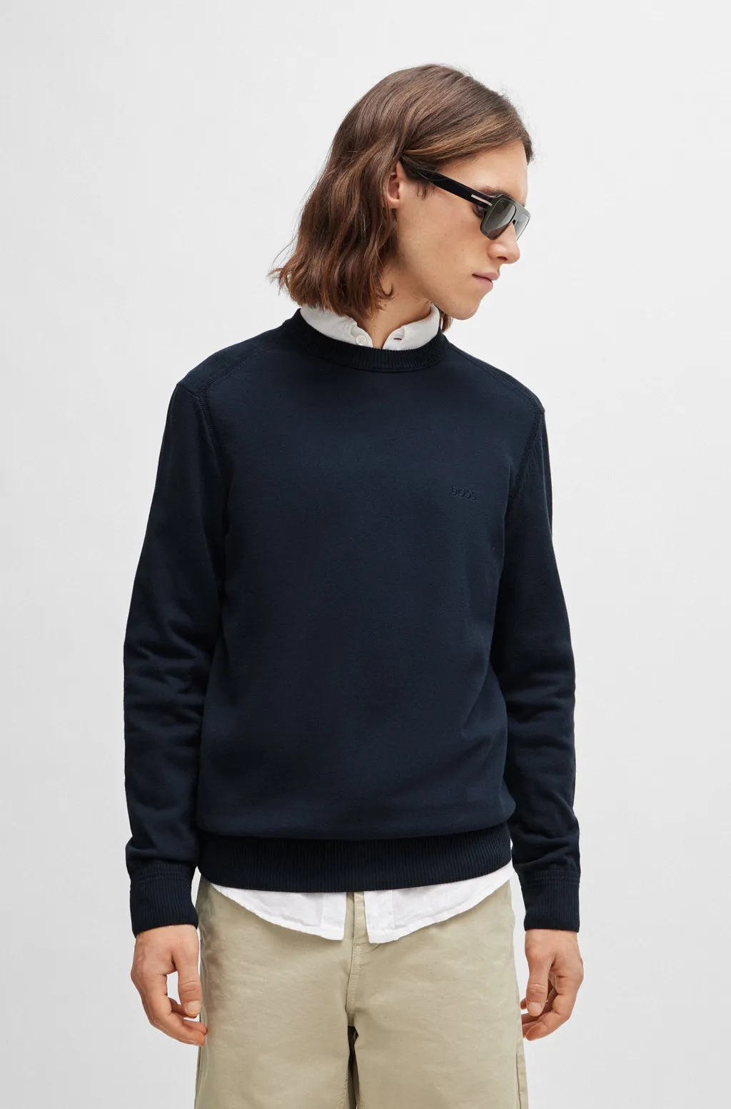 Logo-Embroidered Ribbed Jumper