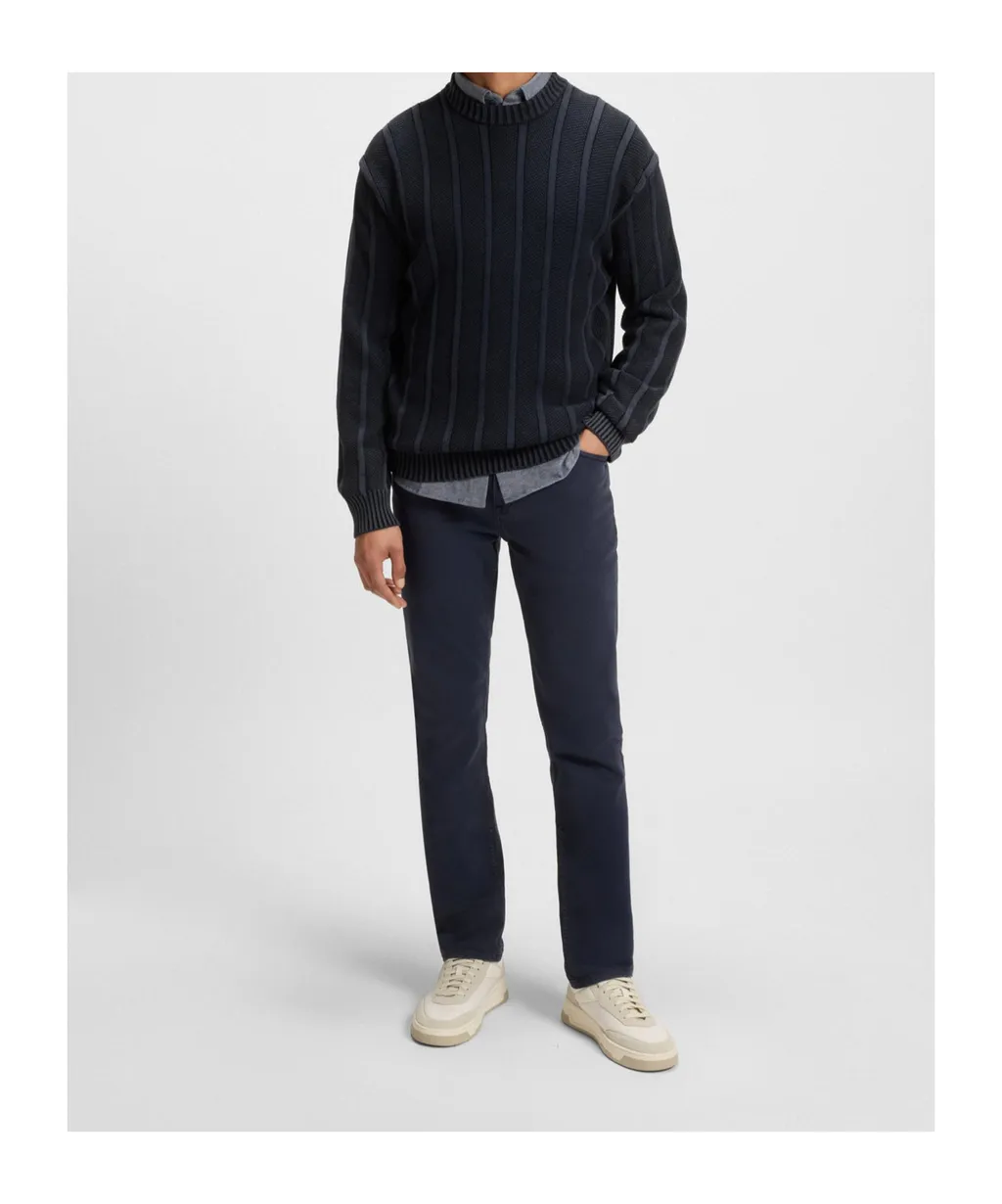 Ribbed Crew-Neck Sweater