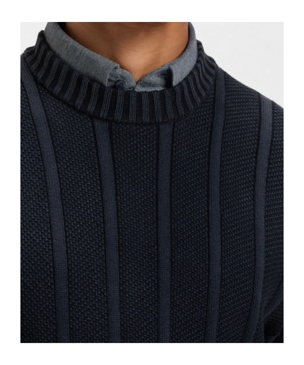 Ribbed Crew-Neck Sweater