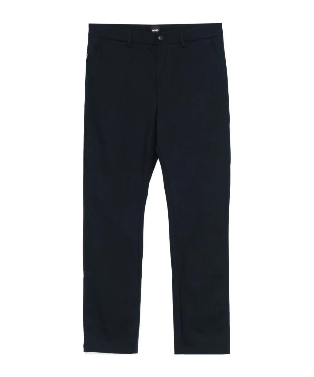 Cotton-Blend Straight-Leg Trousers