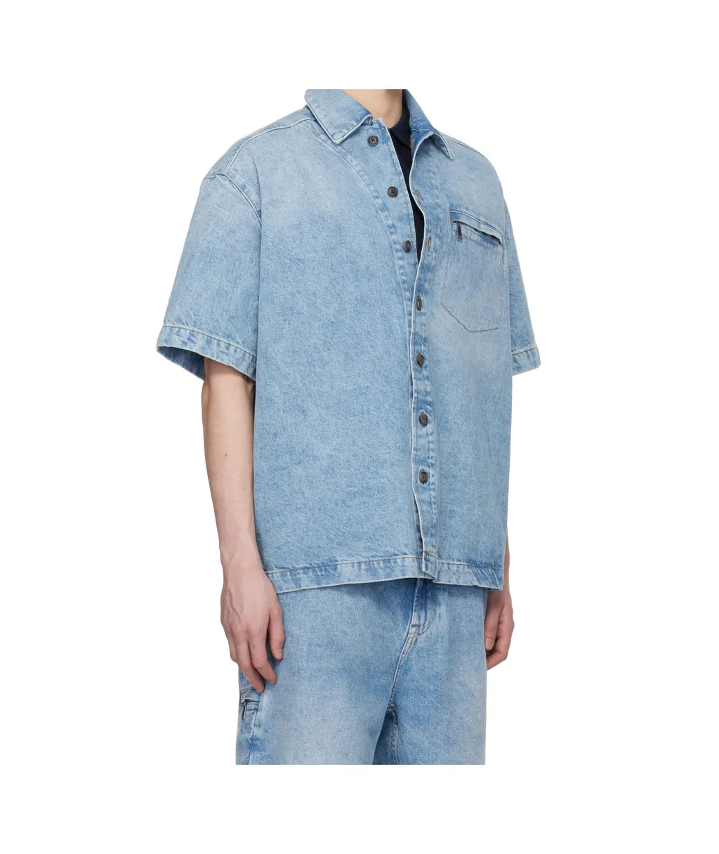 Short-Sleeve Button-Fastening Shirt