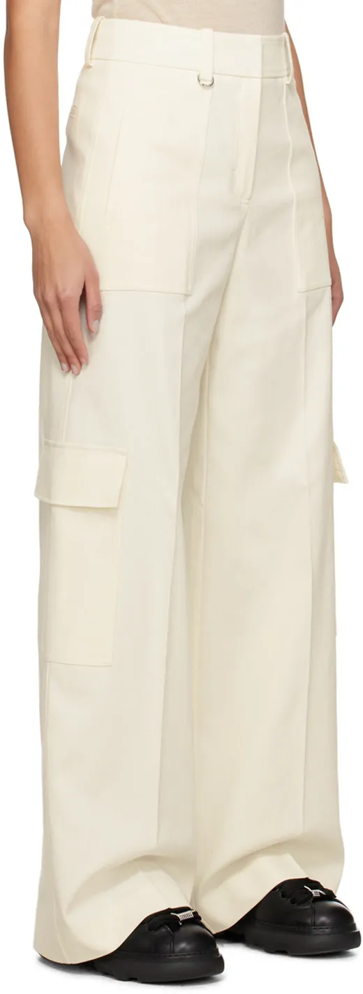 Wide-Leg Twill Trousers