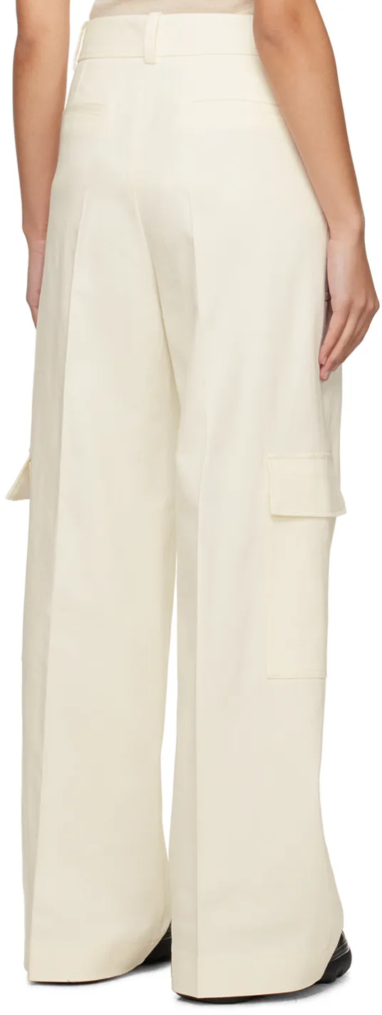 Wide-Leg Twill Trousers