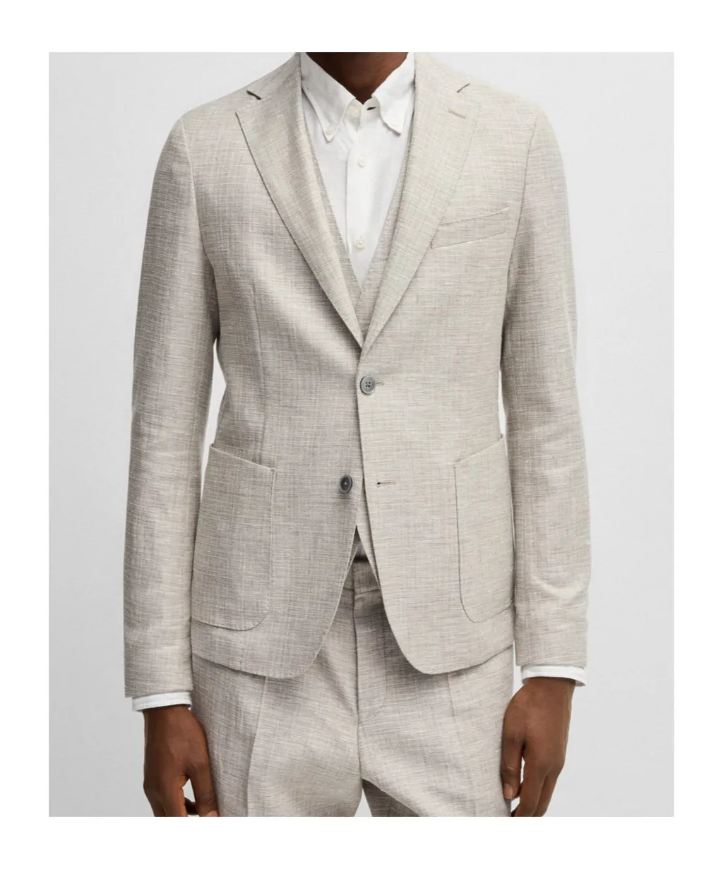 Micro-Patterned Slim Fit Blazer