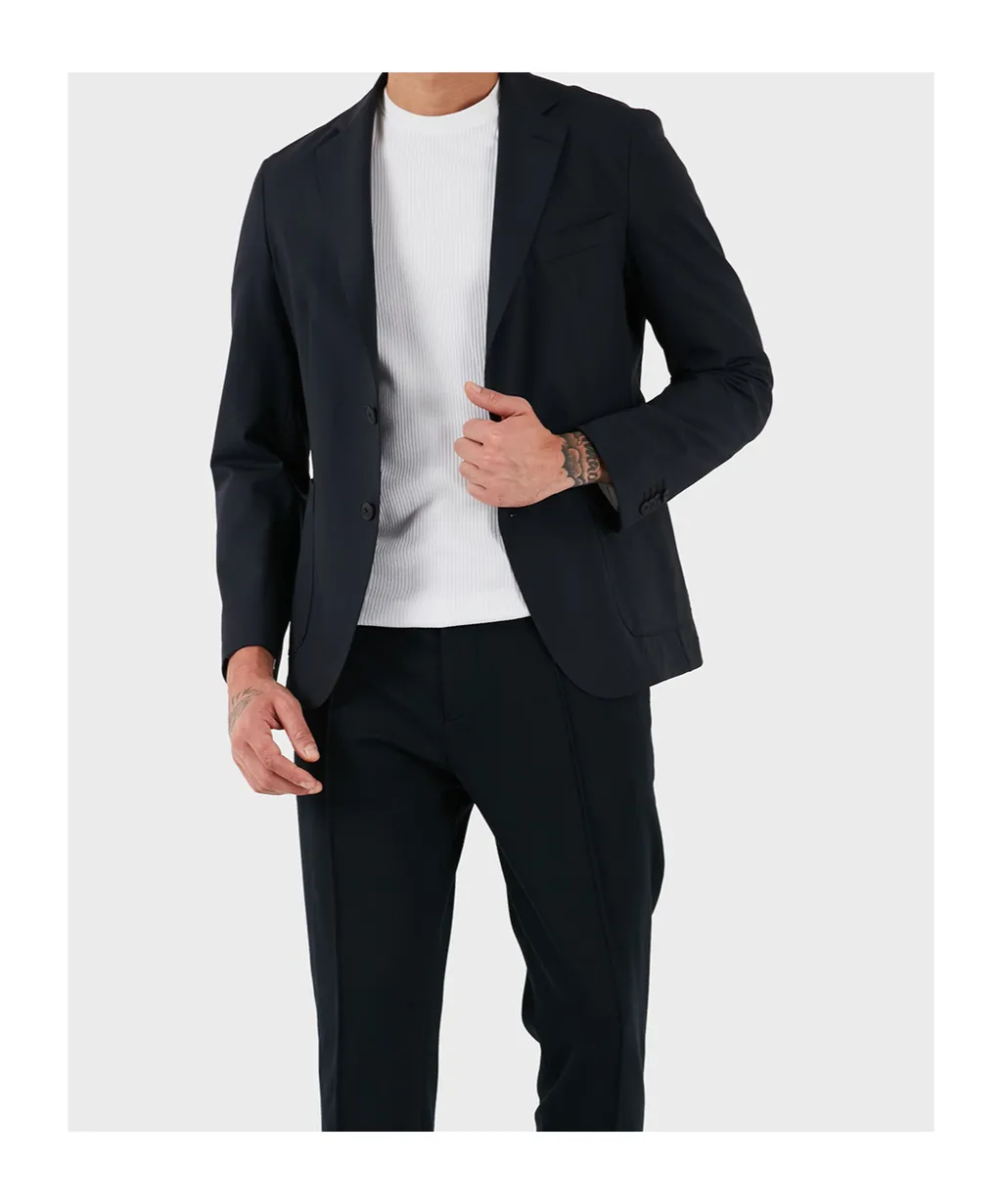 Micro-Patterned Stretch Slim-Fit Suit Jacket