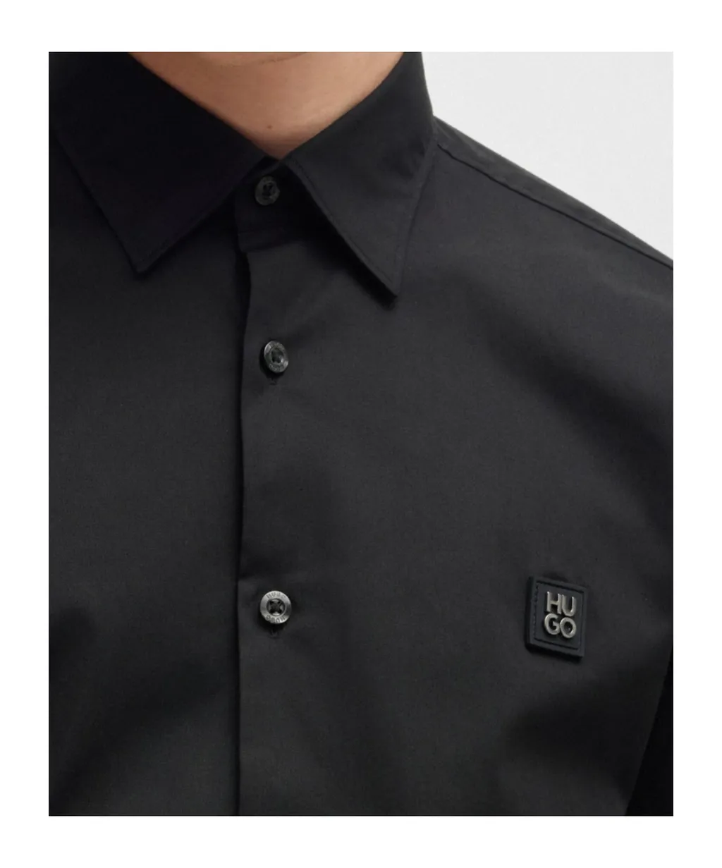 Logo Patch Slim Fit Shirt