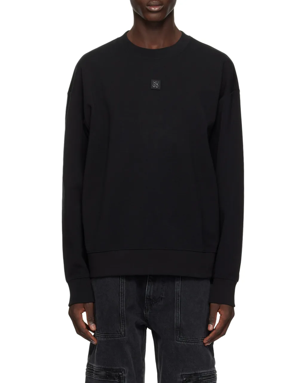 Logo-Patch Stretch-Cotton Hoodie
