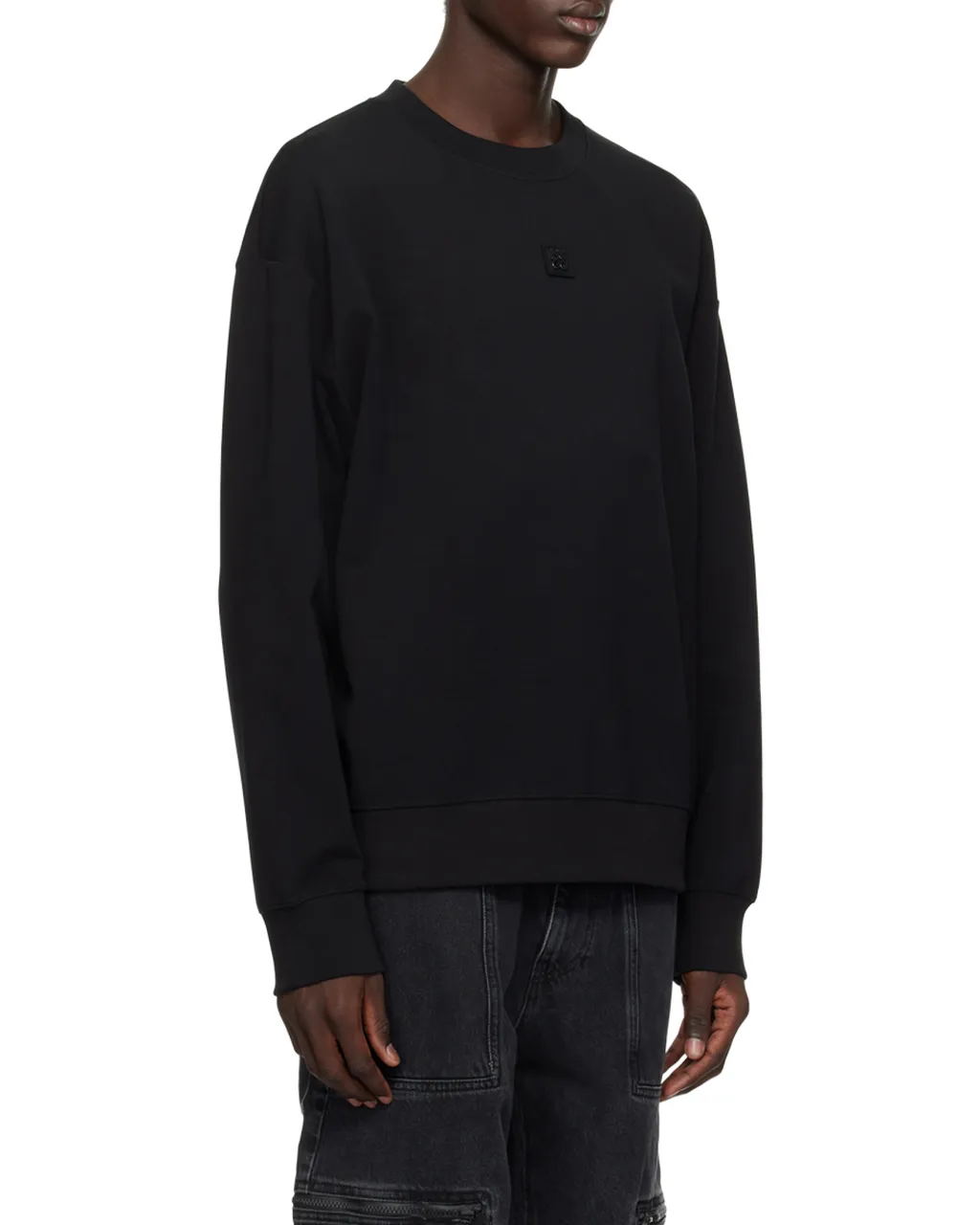 Logo-Patch Stretch-Cotton Hoodie