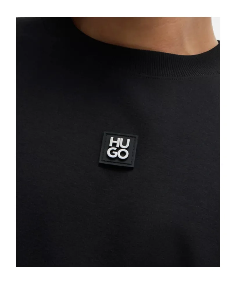 Logo-Patch Stretch-Cotton Hoodie