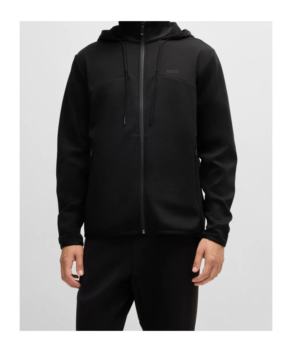 Zippered Hooded Sweatshirt