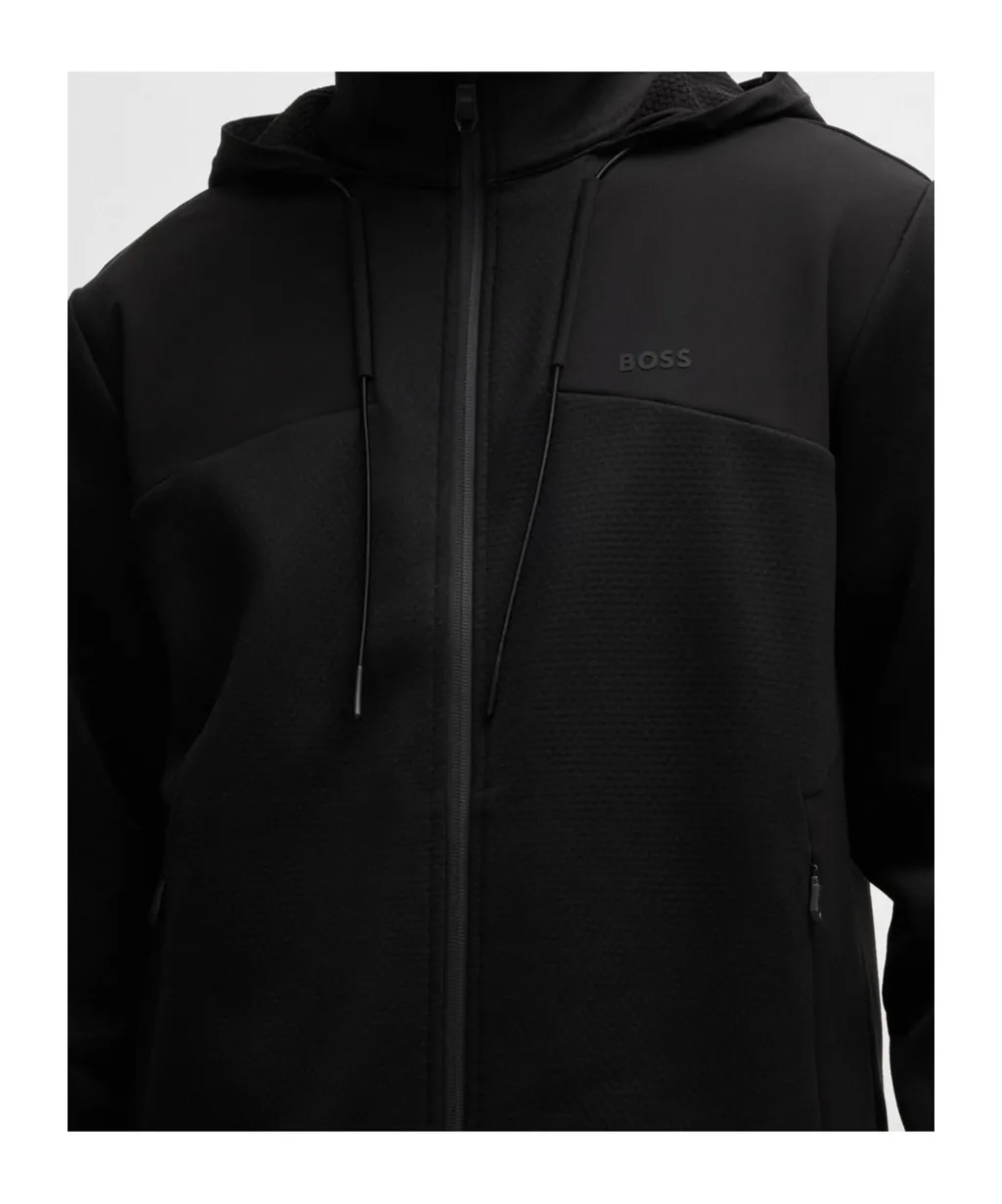 Zippered Hooded Sweatshirt