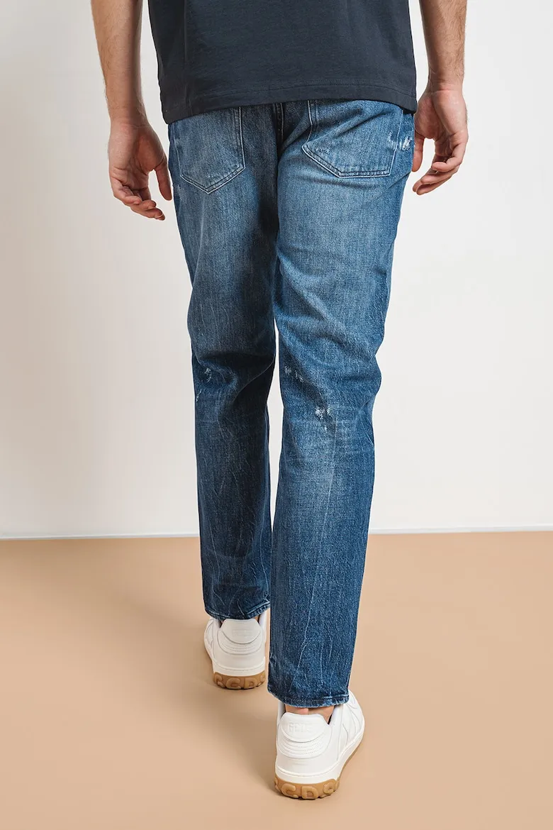 Distressed Straight-Leg Jeans