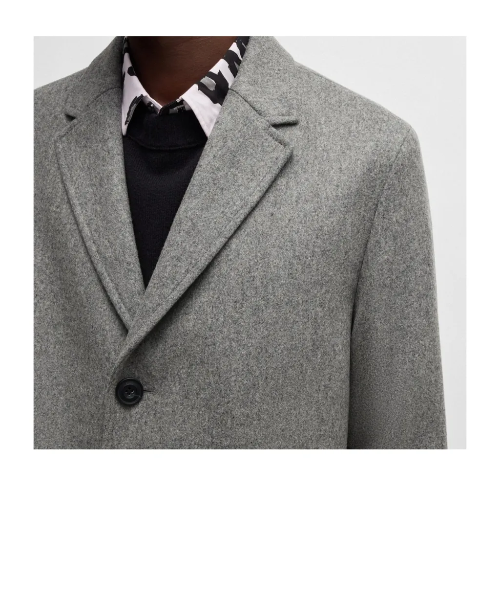 Long-Sleeved Wool Coat