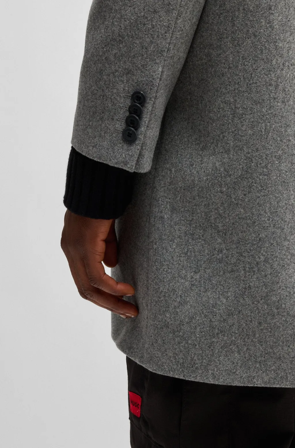 Long-Sleeved Wool Coat