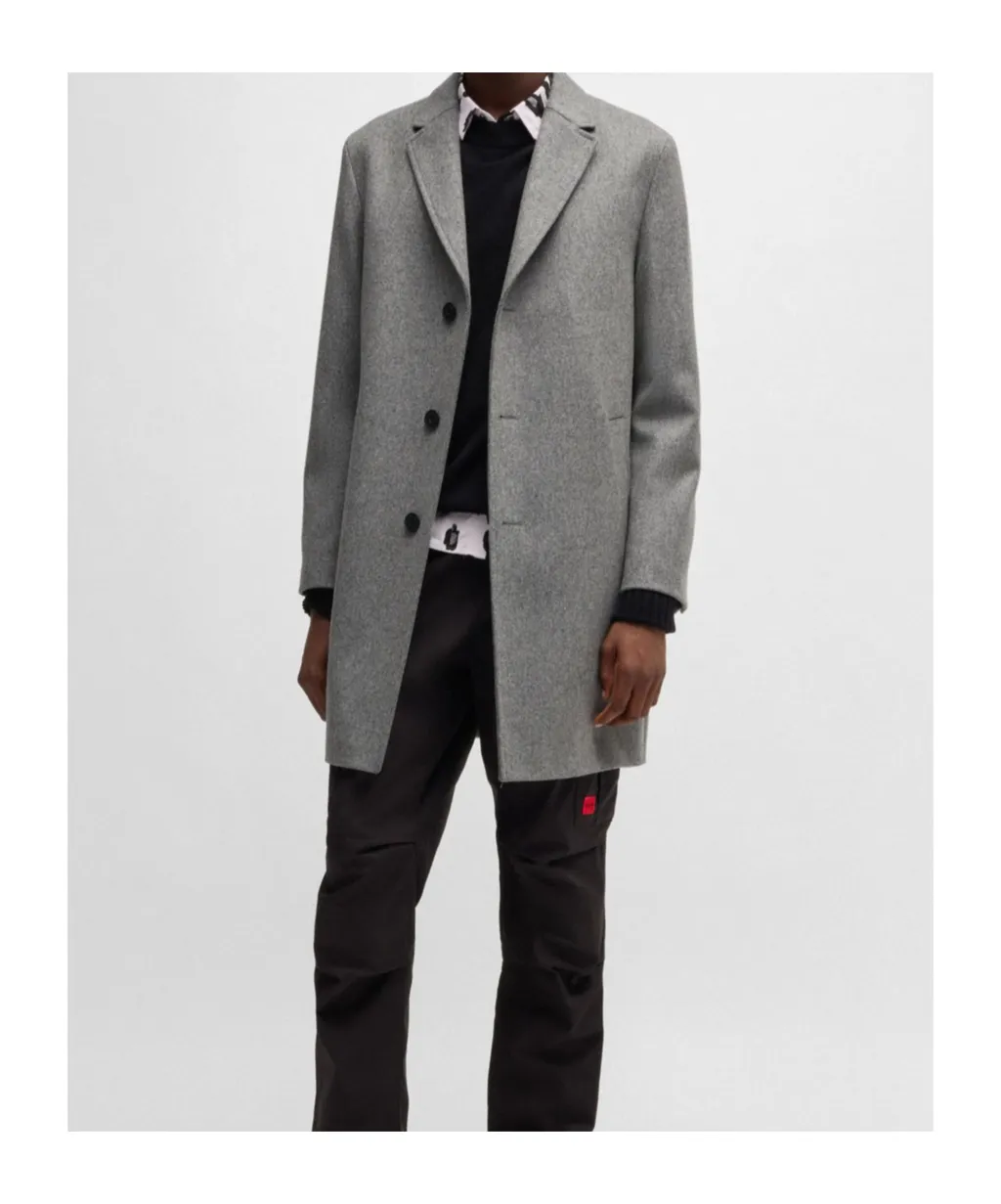 Long-Sleeved Wool Coat