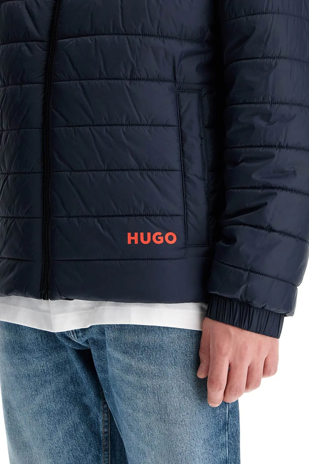 Logo-Printed Zipped Padded Jacket