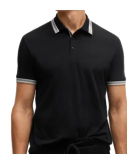 Striped-Collar Polo Shirt