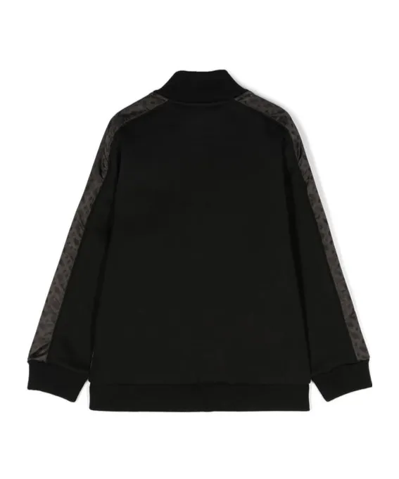 Letters Spliced Zippered Sweatshirt