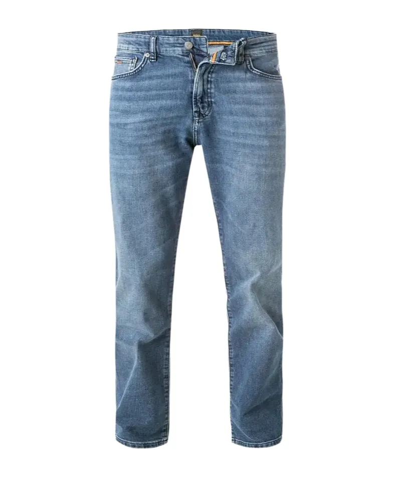Tapered-Leg Mid-Waist Jeans