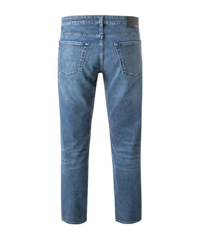 Tapered-Leg Mid-Waist Jeans