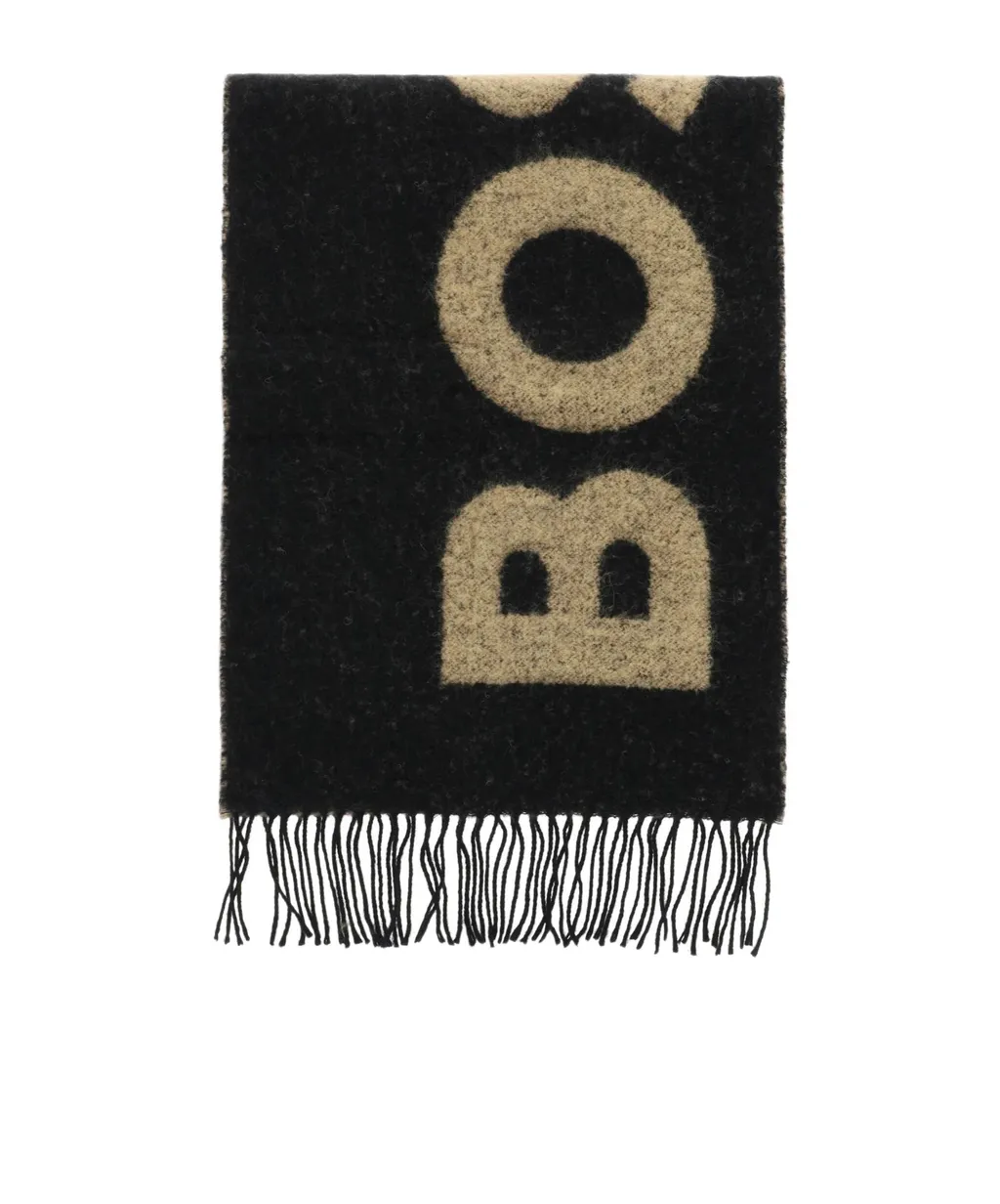 Logo-Intarsia Knit Scarf
