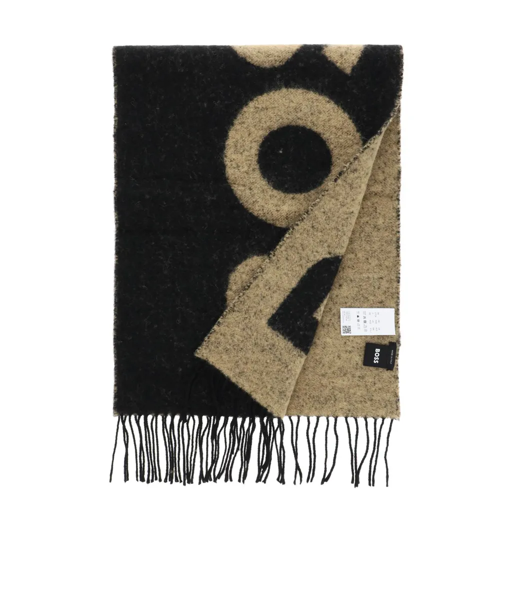 Logo-Intarsia Knit Scarf