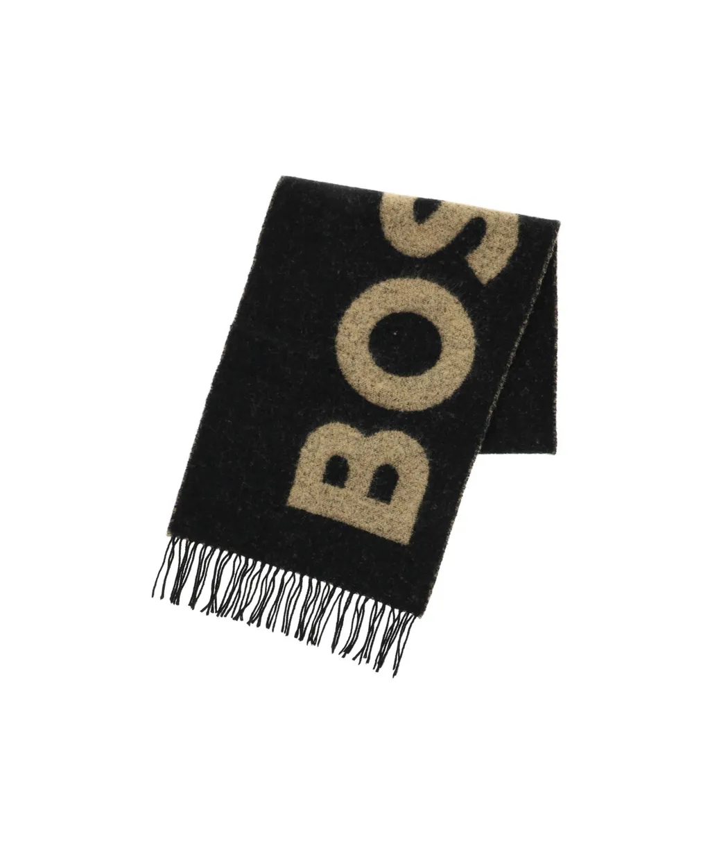 Logo-Intarsia Knit Scarf